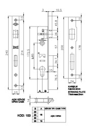 Kale Kilit 153 Cylinder Barrelless Narrow Type 20Mm Nickel - 2