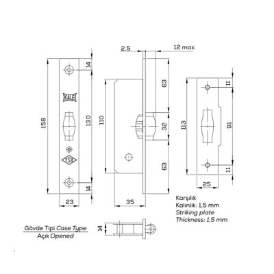 Kale Kilit 155B Roller Impact Nickel - 2