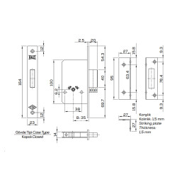 Kale Kilit 157F Safety Lock with 5 Keys 2 Types - 3