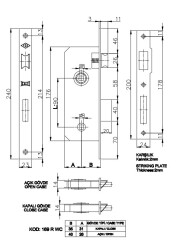 Kale Kilit 169R WC Bathroom 40Mm Bearing Bearing Rosette Nickel Oval - 2