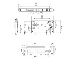 Kale Kilit 229 Silent Wc Mortise Lock for Interior Door Plastic - 2