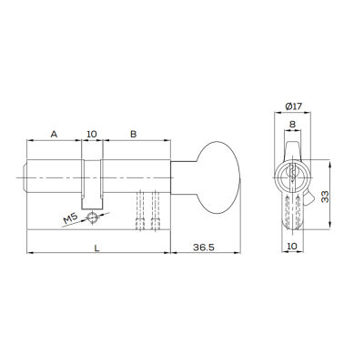 Kale Kilit Barel 164GMC 68mm Standart Mandallı Saten - 6