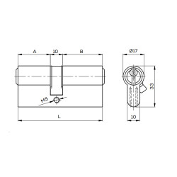 Kale Kilit Barel 164GNC 83mm Standart Çelik Pimli - 5