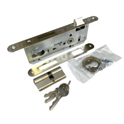 Kale Lock 152R Exterior Door 40Mm Cylinder Rosette Nickel Oval - 1