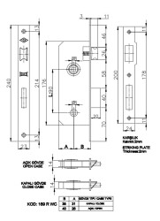 Kale Lock 169R Wc Bathroom 35Mm Bearing Rosette Nickel - 2