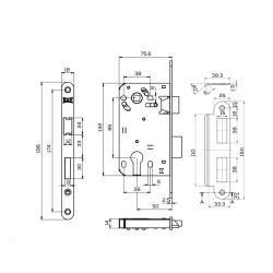 Kale Mortise Lock 222 Silent Cylinderless Plastic Deadbolt - 2