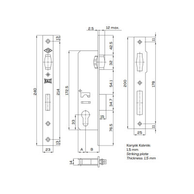 Kale Standart Silindirli Makaralı Dar Tip 25mm - 3