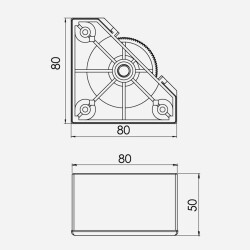 Kapsan Ayak Metal Köşegen Ayarlı 50mm Krom - 2