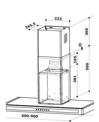 Kügerr F10 - 90 cm İnox Duvar Tipi Davlumbaz - 3