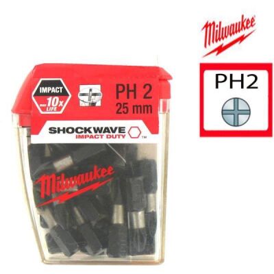 Milwaukee Bits Bit Ph2 25Mm 25 pcs - 1