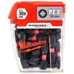 Milwaukee Bits Bit Pz2 25Mm 25pcs Shockwawe - 1