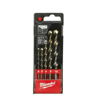 Milwaukee Concrete Drill Bit Set of 5 4,5,6,8,8,10 mm - 1