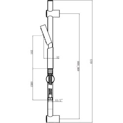 NSK Basics 5 Function Sliding Hand Shower Chrome - 2