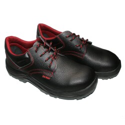 Over-Guard Steel Toe Leather Work Shoes 40 Black - 1