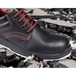 Over-Guard Steel Toe Leather Work Shoes 43 Black - 7