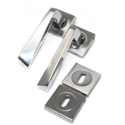 Ozen Door Handle Esta Zamak Chrome Satin Satin Square Rosette Room - 2