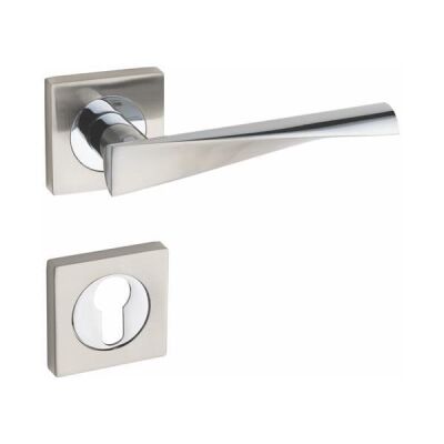 Ozen Door Handle Futura Zmk Chrome Satin Square Rosette - 1