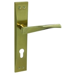 Ozen Door Handle Gıza Aluminium Nickel Satin Satin Mirror Yellow 85Mm - 1