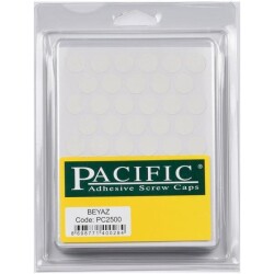 Pacific Yapışkanlı Vida Tapası 14Mm Beyaz (1 Paket - 50 Adet) - 1