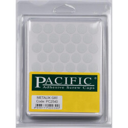 Pacific Yapışkanlı Vida Tapası 14Mm Metalik Gri (1 Paket - 50 Adet) - 1