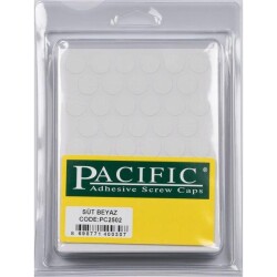 Pacific Yapışkanlı Vida Tapası 14Mm Sut Beyaz (1 Paket - 50 Adet) - 1