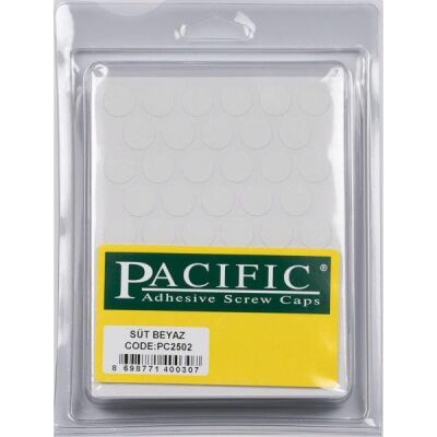 Pacific Yapışkanlı Vida Tapası 14Mm Sut Beyaz (1 Paket - 50 Adet) - 1