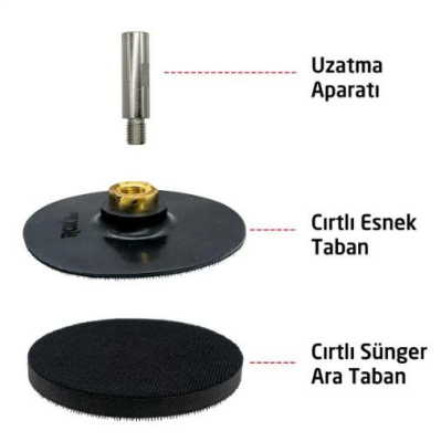 Rox Wood 0181 Esnek Cırt Zımpara Taban Seti 115 mm (3 Parça) - 2