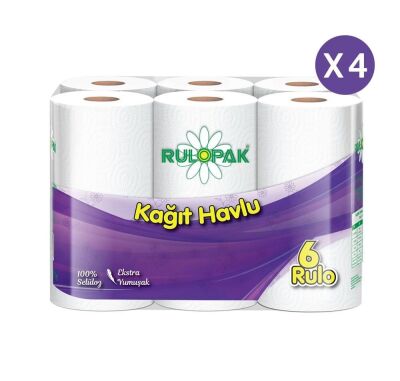 Rulopak 300128 24'lü Rulo Havlu (4 Paket - 1 Koli) - 1