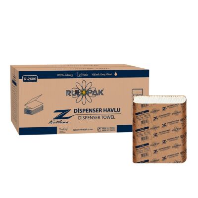 Rulopak Z Katlama Havlu Kağıt 2 Katlı 200 Yaprak 12'Li Paket - 2