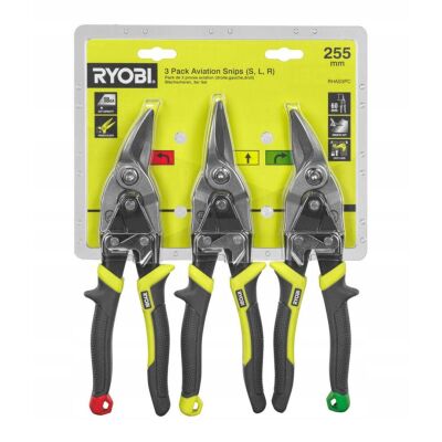 Ryobi Kaportacı Makası 255mm 3 Parça Sağ Sol Düz - 1