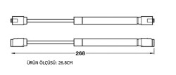 Samet Gazlı Piston 120 Newton Gri - 2