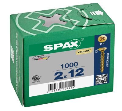 Spax Chipboard Screw 2.0X12 Yellow Coating (1Pack:1000 Pieces) - 1