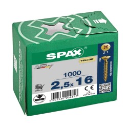 Spax Chipboard Screw 2.5X16 Galv Coating (1Pack:1000 Pieces) - 1