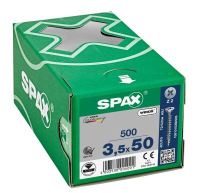 Spax Chipboard Screw 3.5X50 Galv Coating (1Pack: 500 Pieces) - 1