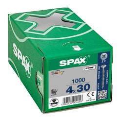 Spax Chipboard Screw 4.0X30 Galv Coating (1Pack:1000 Pieces) - 1