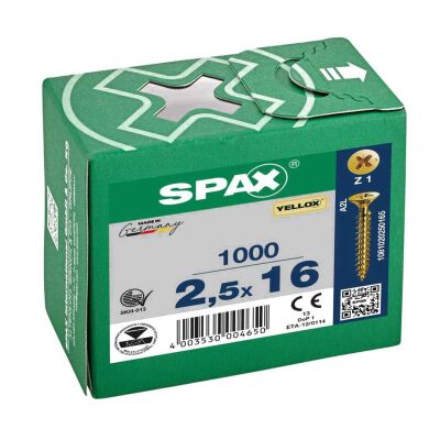 Spax Sunta Vidası 2.5X16 Galv Kaplama (1Pk:1000 Adet) - 1