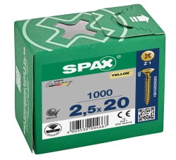 Spax Sunta Vidası 2.5X20 Sarı Kaplama (1Pk:1000 Adet) - 1