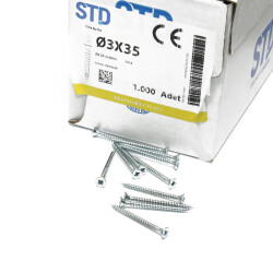 Standard Chipboard Screw 3.0X35 White 1Pack: 1000 Pieces - 2