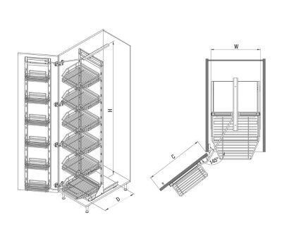 Starax 1221 Premium İkiz Kiler Krom 1250 x 1400mm - 3