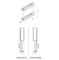 Starax 2211 Teleskopik Raylı Şişelik Yandan 15 cm - 2