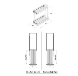 Starax 2215 Chrome Under Counter Detergent Dispenser with Side Rails - 2