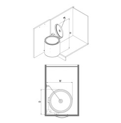 Starax 2251 Stainless Trash Can Chrome Cabinet 10 Lt - 2