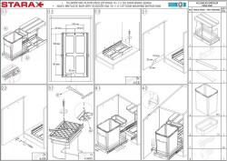 Starax 2391 Grey Telescopic Rail Waste Bin - 4