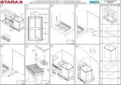 Starax 2391 Grey Telescopic Rail Waste Bin - 3