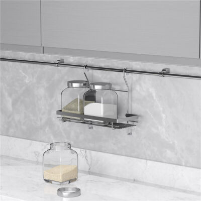 Starax 4004 Chrome Classic Spice Rack Single Large Shelf - 2