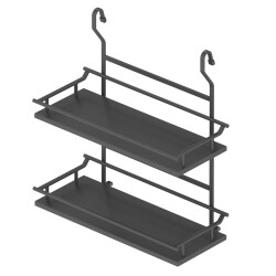 Starax 4126 Wooden Spice Rack with Two Big Shelves Anthracite - 1