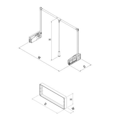 Starax 6013 Grey Wardrobe Lift Grey - 3