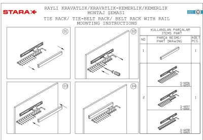 Starax 6057 Chrome Tie Holder And Belt Rails Right - 2