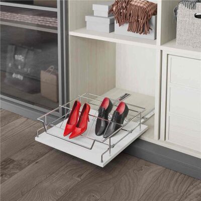 Starax 6102 Chrome Shoe Rack with Bottom Rail Brake - 2