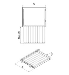 Starax 6202 Grey Trouser Side Rail Aluminium - 2